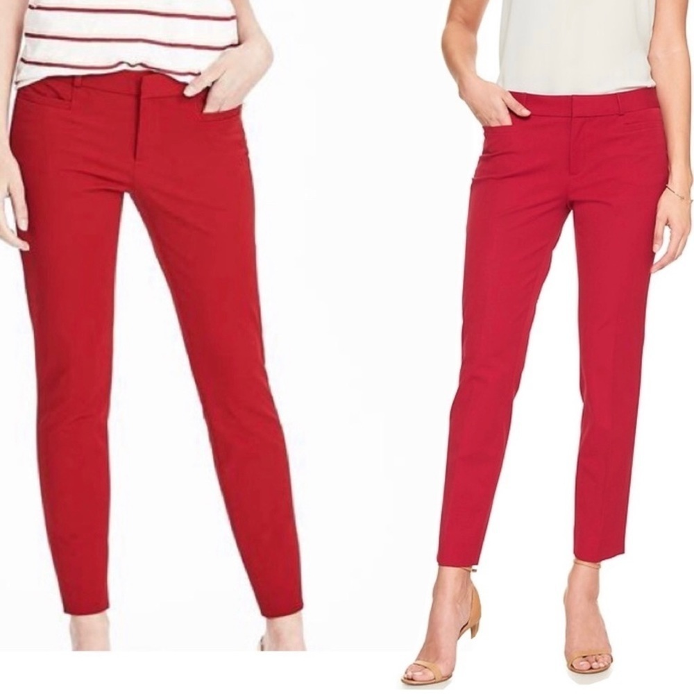 Banana Republic red Sloan ankle pants Sz 6